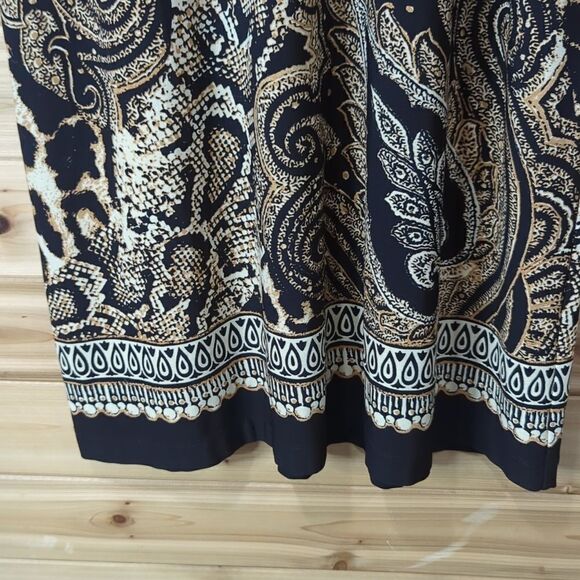 Chico's Dress Womens Medium Animal Print Knee Length Tan and Black - Picture 4 of 9